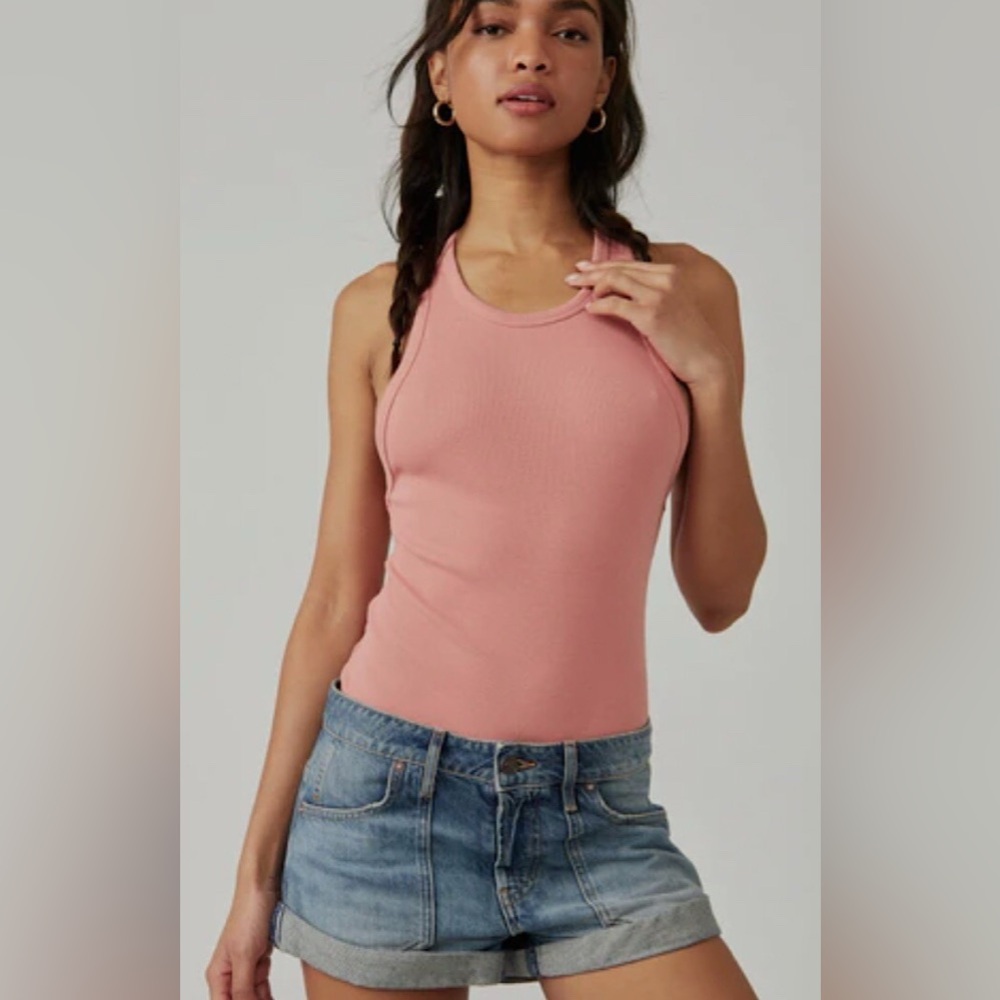 Free People Brexley Bodysuit In Posh Coral